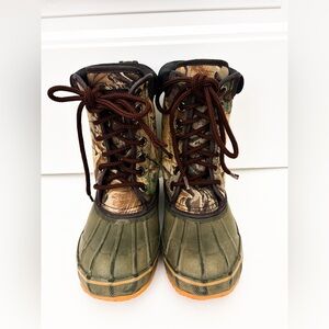 Timber Wolf Thermo Lite Kids Camo Steel Shank Hunting Boots Size 1